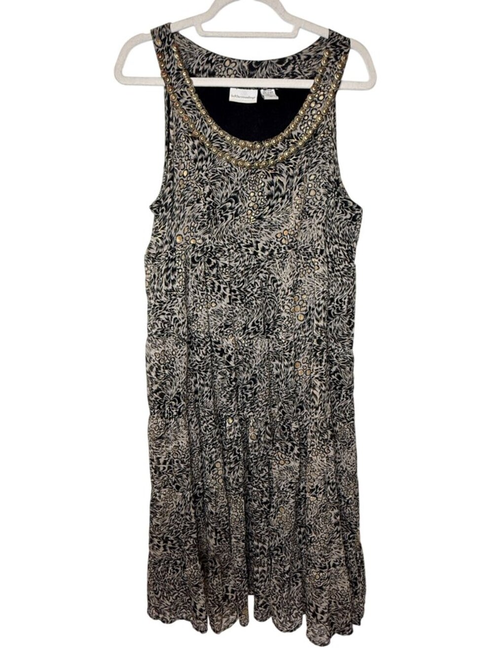 Soft Surroundings PM Animal Print Embellished Midi Dress